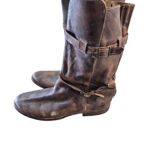 Bed Stu Bed-Stu Cobbler Series Women's Turn Leather Mid-Calf Boots Side Zip USED